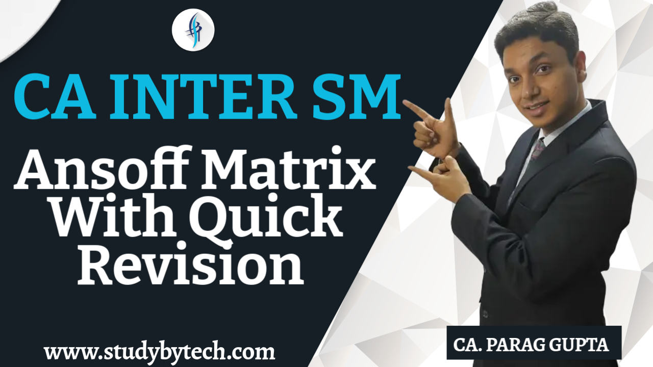 CA Inter SM: Ansoff Matrix With Quick Revision By Parag Sir